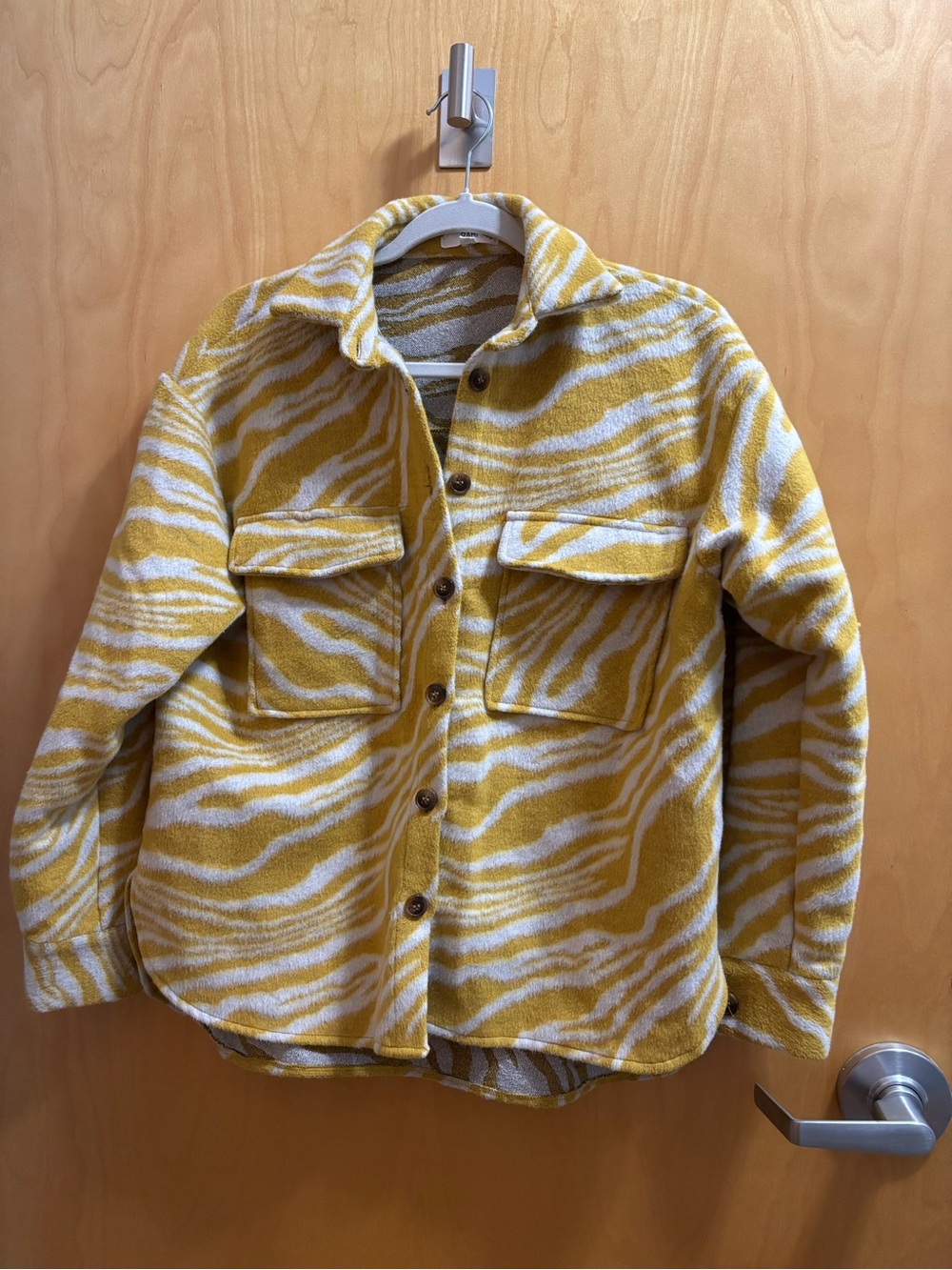 Yellow Zebra-Print Shacket - Picture 3 of 3